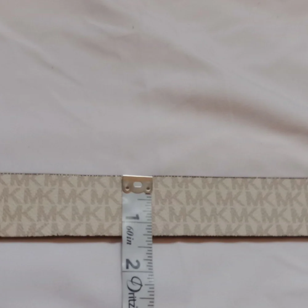 Michael Kors Vanilla Belt with Gold Buckle, Medium